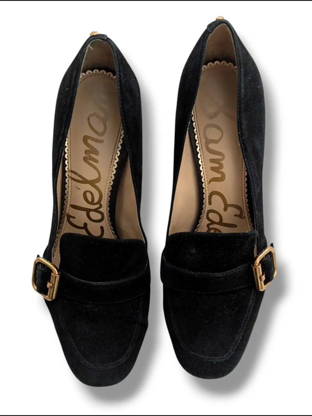 Sam Edelman Ellison Black Suede Pump Heels, Size 8.5